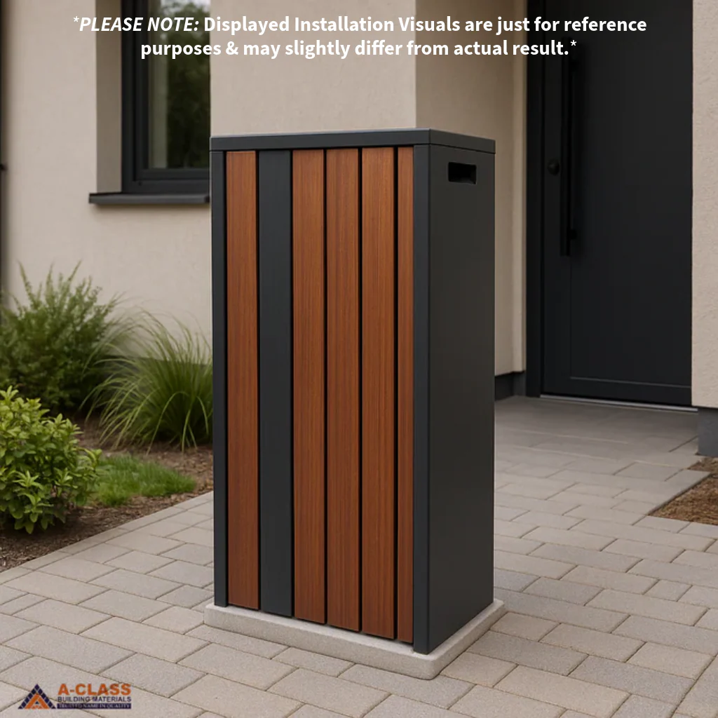 A CLASS LETTERBOX BG061- CHARCOAL/MERBAU - Image 2