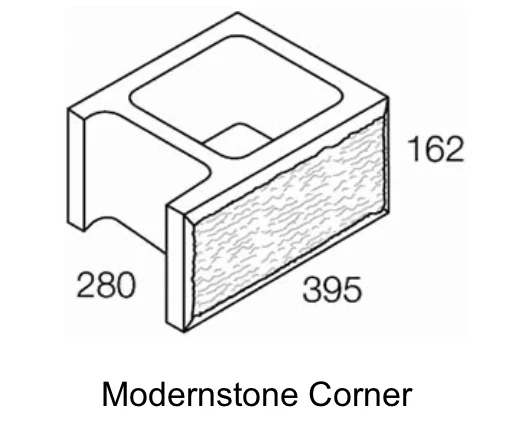 BLOCK RETAINING WALL MODERN STONE CORNER STANDARD CHARCOAL - Image 2