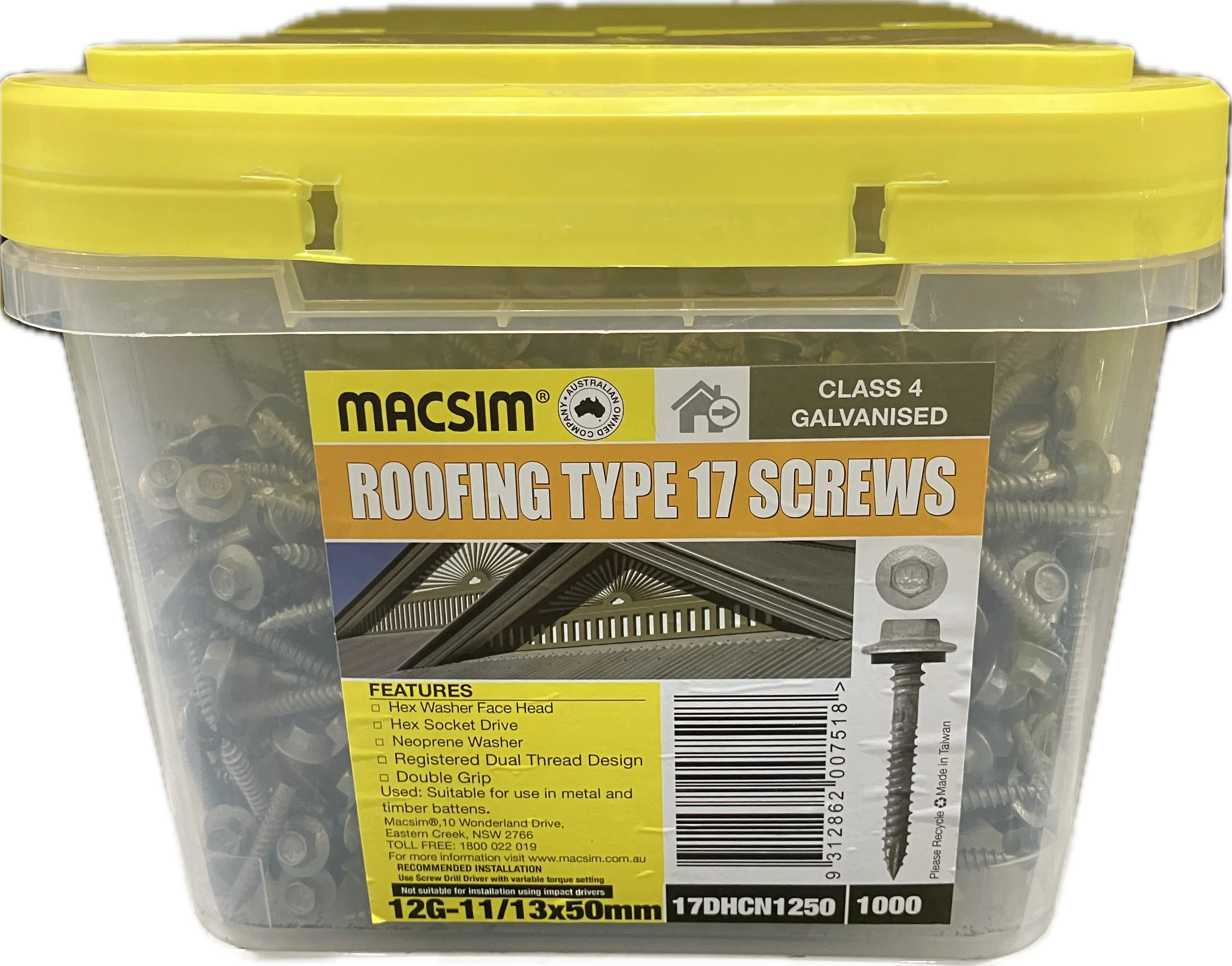 HEX HEAD SOCKET SCREWS 12G-11x50MM (BOX OF 1000)