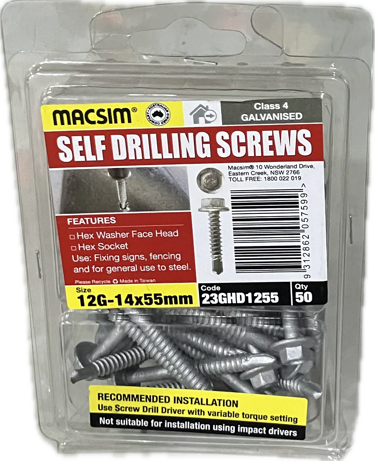 SELF DRILLING SCREWS- 12G (BLISTER PACK OF 50) - Image 2