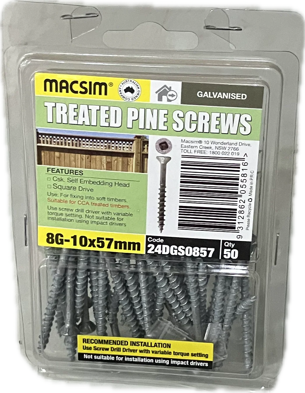 GALVANISED TREATED PINE SCREWS- 8G (BLISTER PACK OF 100 AND 50) - Image 2