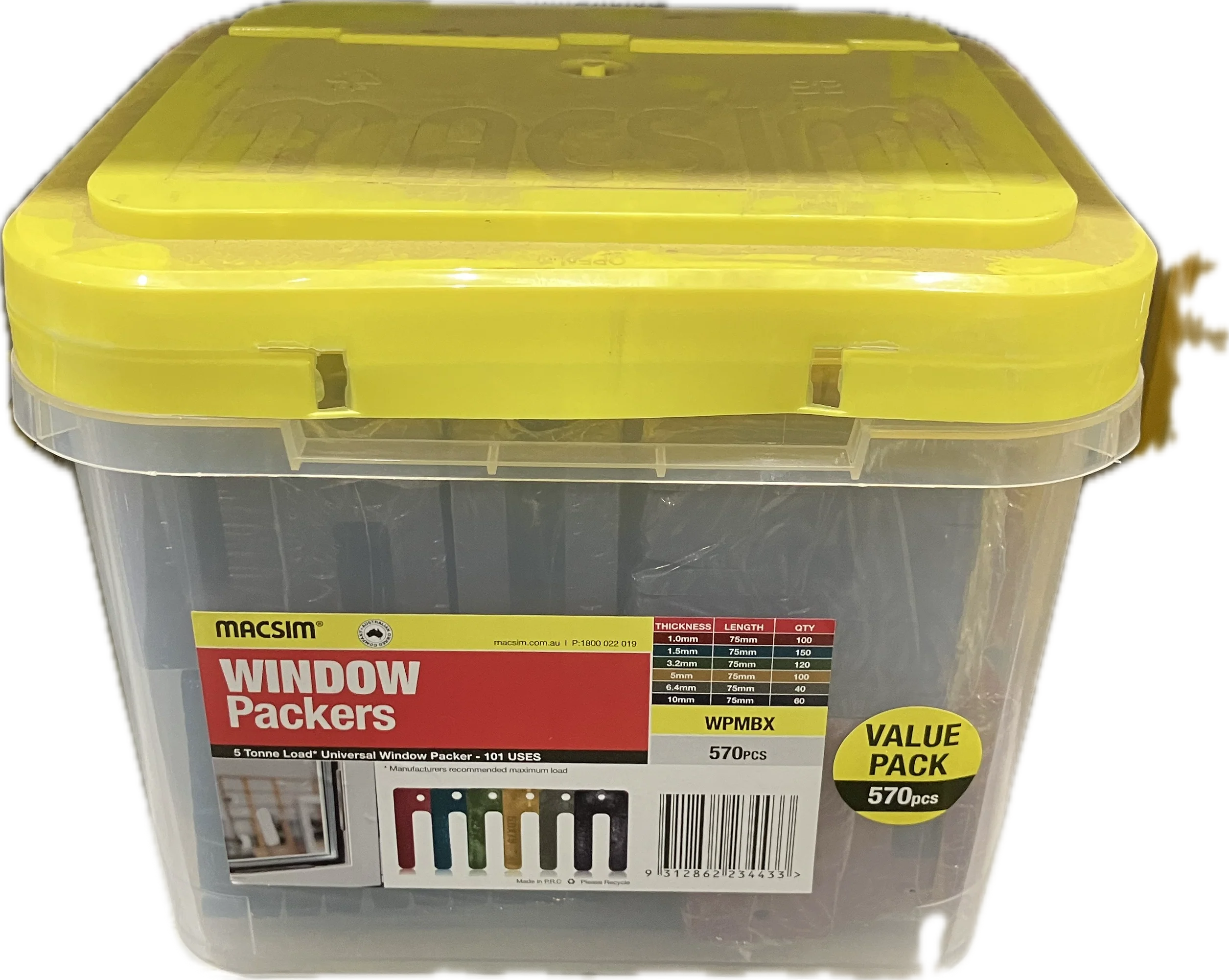 MACSIM WINDOW PACKERS 1-10MM (BOX OF 570)