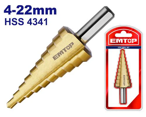 EMTOP 4-22mm Metal Step Drill Bit